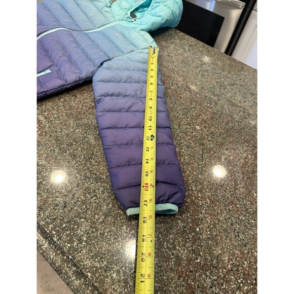 Eddie Bauer Girls  Jacket Size S 7/8 Dream Blue hombre puffy jacket - Picture 9 of 9